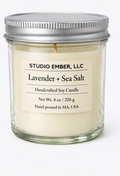 Lavender + Sea Salt – Handcrafted Soy Candle (8 oz)