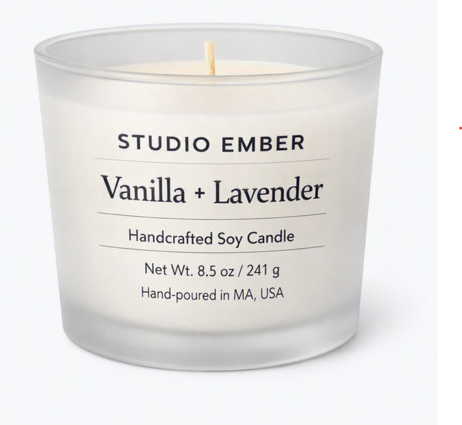 Vanilla + Lavender – 8.5 oz Clear Jar